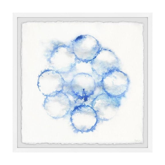 HomeStock Timeless Trends Blue Fire Rings Framed Painting Print, 18" x 18", Contemporary Wall Decor: Abstract, Digital Art Prints, and Modern Styles for Your Home