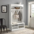 thumbnail image 1 of HomeStock Timeless Trends Hall Tree, White Finish, 15.75 x 44 x 72.38 inches, With Bench for Seating, Farmhouse Design, Convenient Entryway/Hallway Tree W/ Storage and Hooks, 1 of 7
