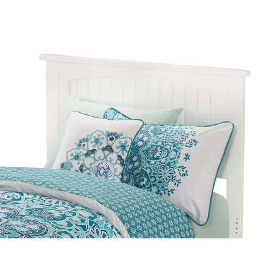 HomeStock Timeless Trends Solid Wood Twin Size Headboard with Attachable USB Turbo Charger in White, Classic Cottage Style Headboard