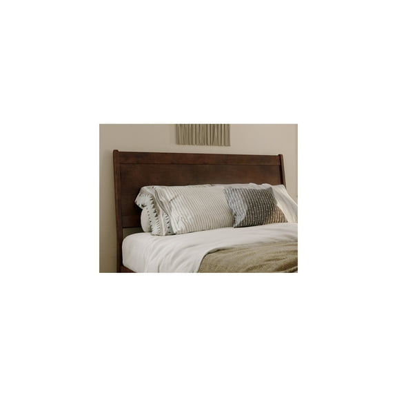 Homestock Sleek Angled Headboard Solid Wood Panel Headboard - Adjustable Height, Easy To Assemble, Bed Frame Mount-Color:Walnut,Size:Queen