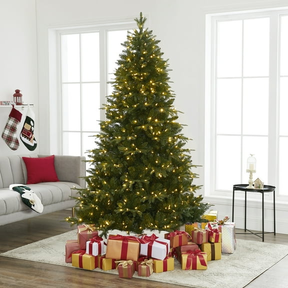Traditional Artificial Fir Christmas Tree with Lights by Naomi Home-Base:Included,Color:Green,Size:6.5 ft