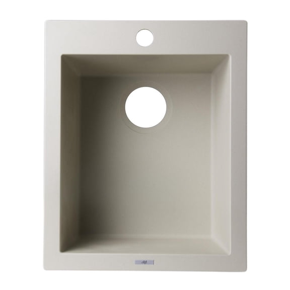 HomeStock Tribal Treasures Biscuit 17" Drop-In Granite Composite Kitchen Prep Sink 16 1/8" x 19 7/8" x 8 1/4", Durable, Low Maintenance