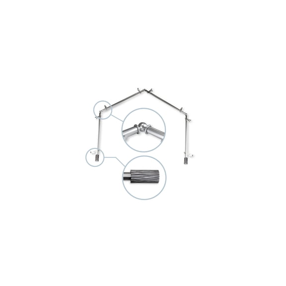 Adjustable Curtain Rod Set - Telescoping Rods 20-72 Inch - Satin Nickel Finials - Home Decor Hardware