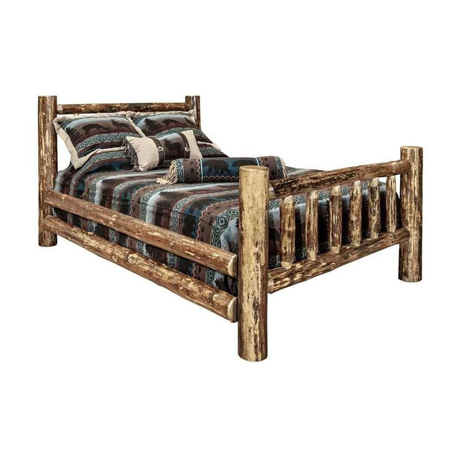 Rustic Pine Spindle Full/Double Bed - Solid Wood Frame