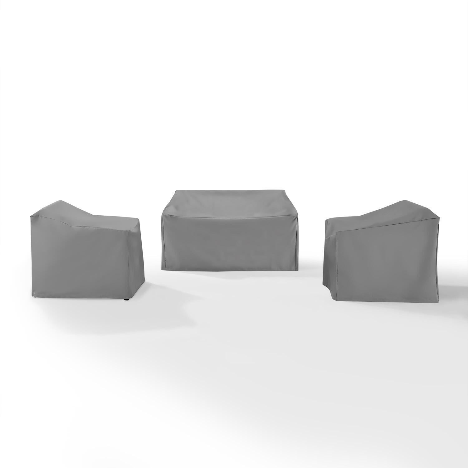 Gray Heavy Gauge Vinyl Outdoor Furniture Cover Set