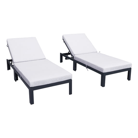 HomeStock Tuscan Temptations Modern Outdoor Chaise Lounge Chair With Cushions Set of 2