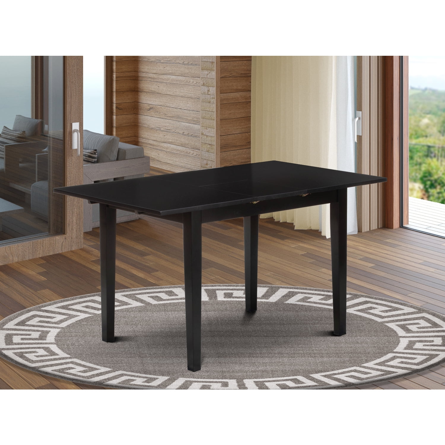 HomeStock Tuscan Temptations Rectangular Modern Dining Table Black ...