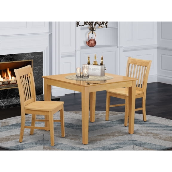 Small Kitchen Table Set - 36 Inch Square Dining Table with 2 Chairs - Tuscan Style Dining Set