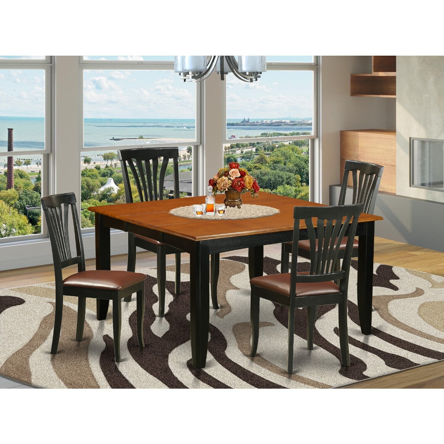 Tuscan Dining Room Set - Table and Chairs - 54 Inch Square Gathering Table  - 8 Chairs - Walmart.com, image size:1500x1500