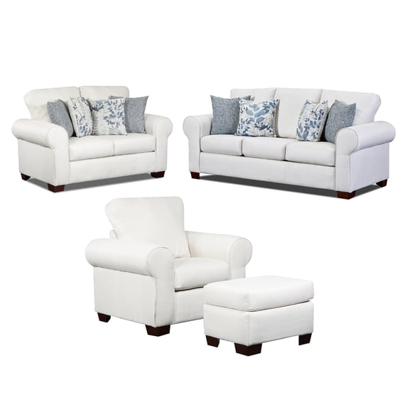 HomeStock Tuskan Treats 4-Piece Sofa, Loveseat, Chair, and Ottoman Set