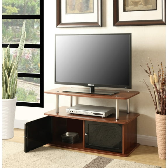 TV Stand with Storage - 42 inch Media Console, 2 Cabinets & Shelf, Easy Assembly, Modern Entertainment Center