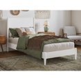 thumbnail image 1 of White Wood Platform Bed Twin XL - Low Profile Headboard, 1 of 6