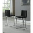 thumbnail image 1 of Counter Height Dining Chairs - Set of 2 - Modern Upholstered Bar Stools with Silver Legs, 1 of 2