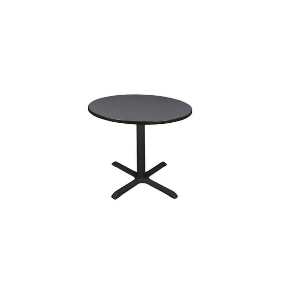 Round Breakroom Table 42 Inch - Office Lunch Table, Grey Break Room Furniture, Staff Gathering Table