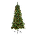 HomeStock Urban Oasis 6Ft. Flat Back Montreal Mountain Pine Artificial