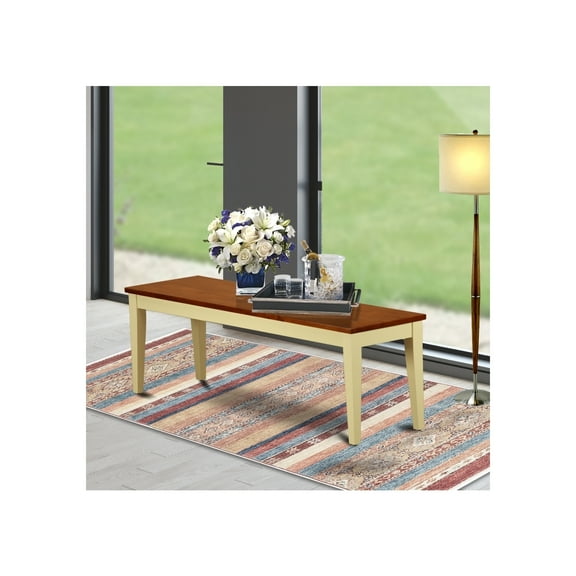 Dining Bench - Asian Hardwood Bench, 54" Long, Buttermilk Cherry Finish, Kitchen Seating, Holiday Dining