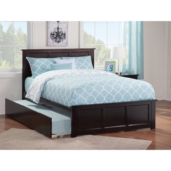 Urban Oasis Platform Bed with Matching Footboard and Turbo Charger with Twin Size Trundle, Espresso