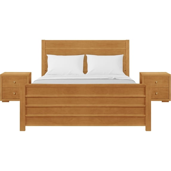 HomeStock Urban Oasis Wooden Platform Bedroom Set