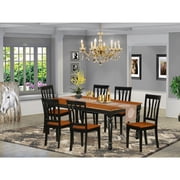 Modern Dining Table Set - 7 Piece Rectangular Table & 6 Chairs - Black Cherry Finish - 42x78 Inch