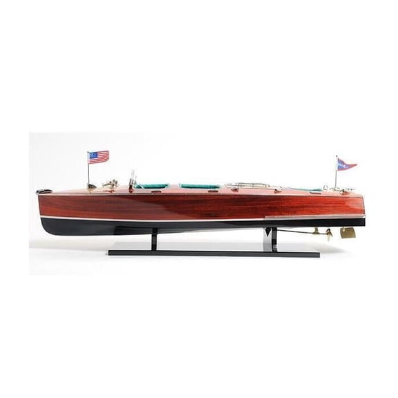 Chris Craft Model Boat - Handcrafted Display Decor - Vintage Boat Replica - 32 Inch Collectible