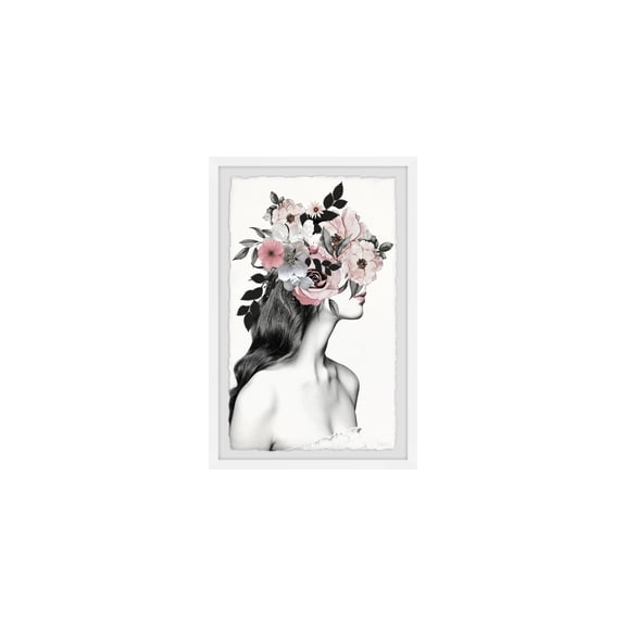 HomeStock Urban Upmarket Flower and Dreams Framed Painting Print, 30" x 20", Contemporary Wall Decor: Abstract, Digital Art Prints, and Modern Styles for Your Home