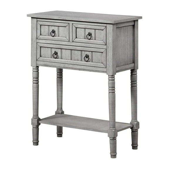 HomeStock Victorian Elegance 3 Drawer Hall Table With Shelf