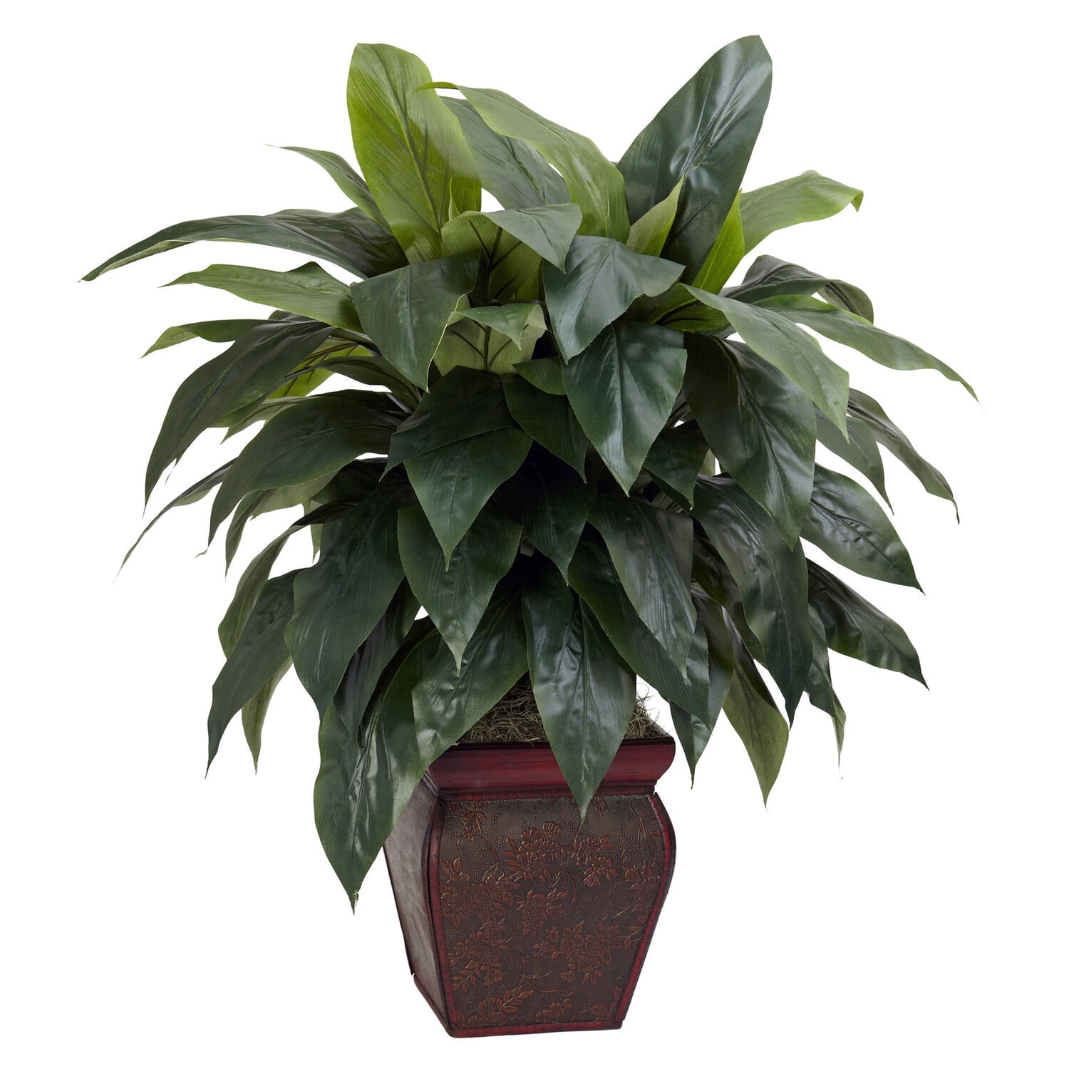 Lush Green Cordyline Silk Floor Plant in Decorative Vase