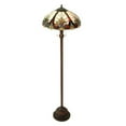 HomeStock Victorian Style 2 Light Floor Lamp with Stained Glass Shade
