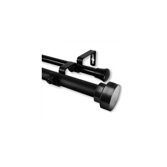 Adjustable Double Curtain Rod 160-240 Inch Black, Modern Decor, Custom Window Treatment Rod