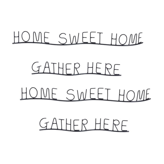 Metal Wall Decor - Home Sentiment Signs - Set of 4 - Black Finish