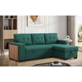 thumbnail image 1 of Victorian Sectional Sofa Bed w/ Storage - Green L-Shape Sleeper Couch, Modern Reversible Design, Living Room Furniture, 1 of 6