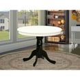 thumbnail image 1 of Homestock Artistic Accomplishment Antique Round Dining Table Made Of Sturdy Wood, Round Table Top With Clean Finish, Ideal For Small Dining Areas, Modern Compact Dining Table-Color:Linen White and Bla, 1 of 3