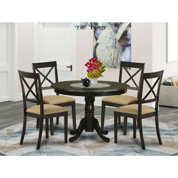 Round Kitchen Dining Table Set - 42 Inch Table with 4 Chairs - Modern Dinette Set