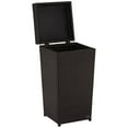thumbnail image 1 of Outdoor Trash Can Wicker Bin - Patio Waste Container - Rustic Brown Finish - 16x16x31.5 Inch-Color:Brown, 1 of 1