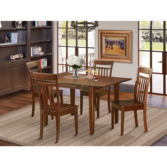 Vintage Dinette Set - Table & 4 Chairs - 42"/54" Rectangular Kitchen Table with Butterfly Leaf