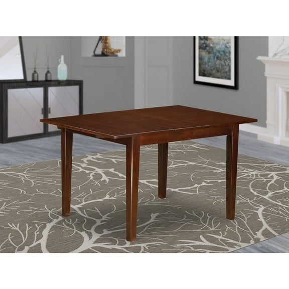 HomeStock Vintage Variety Rectangular Table With 12" Butterfly Leaf, Buttermilk and Cherry Finish, Elegant Kitchen Dinette Table for Family Meals and Gatherings