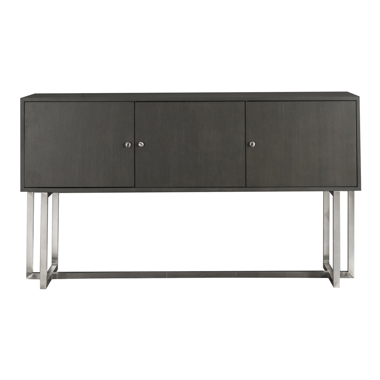 Gray Wood and Stainless Steel Contemporary Buffet
