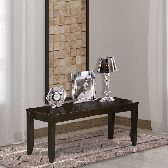 Vintage Dining Bench - Espresso Finish Hardwood Bench - 52" Entryway Seating for Kitchen, Living Room, Hallway