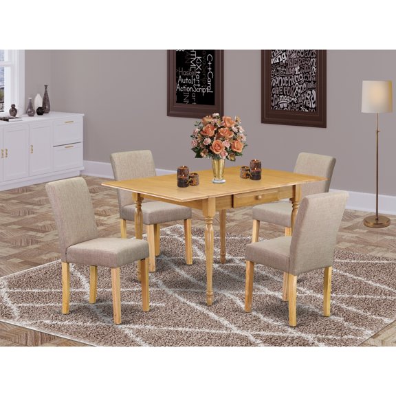 Vintage Visions Dining Table Set Contains a Rectangle Dining Room Table with Dropleaf and Upholstered Dining Chairs Chairs, 36x54 Inch, Modern Dining Furniture
