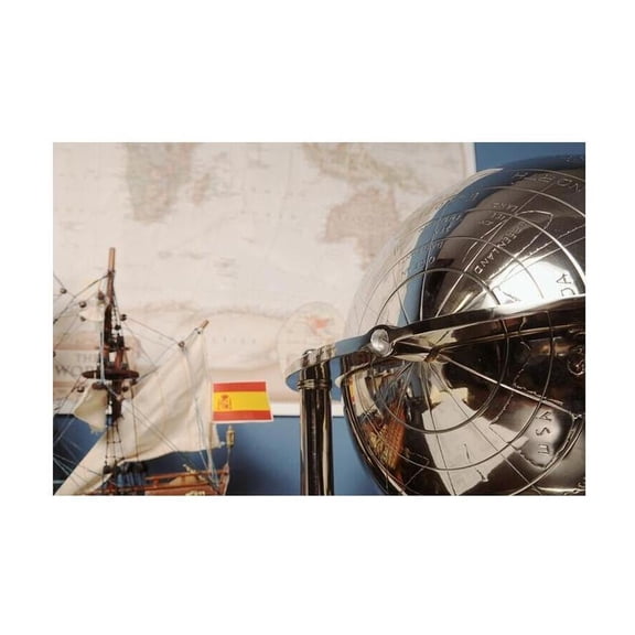 Vintage Globe with Stand - Decorative Spinning World Map for Home Office Decor - 16 Inch