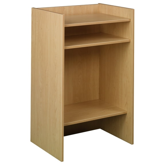 Research Kiosk & Stand - Mobile Learning Station - 21"D x 26"W x 42"H - Natural Elm Finish