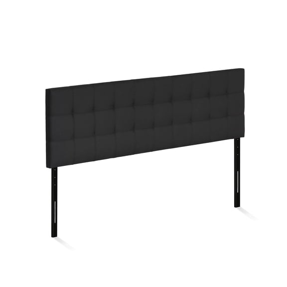 Tufted King Headboard - Vintage Style Upholstered Bedroom Headboard, Black, 79.6"W