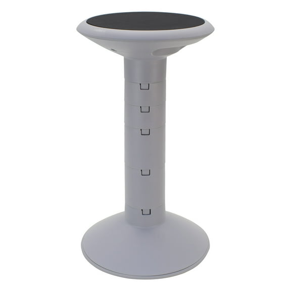 HomeStock Vintage Vogue 12"-24" Stool, Non-Slip Base, Adjustable Height, Gray