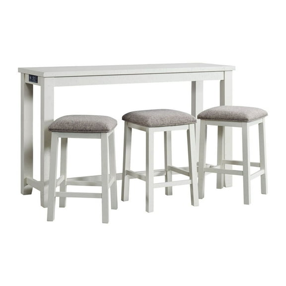 HomeStock Vintage Vogue Multipurpose Bar Table Set In White