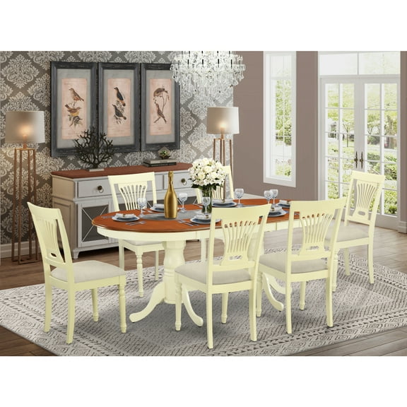 Vintage Dining Room Set - Table & 6 chairs - Farmhouse Kitchen Set - Black Cherry Finish