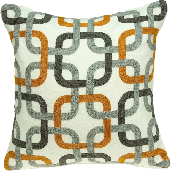 Visions Boxer Throw Pillow - Grey & Orange Accent Cushion -Decor