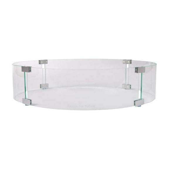 Fire Pit Wind Guard - Tempered Glass Protection & Stability-Size:Round