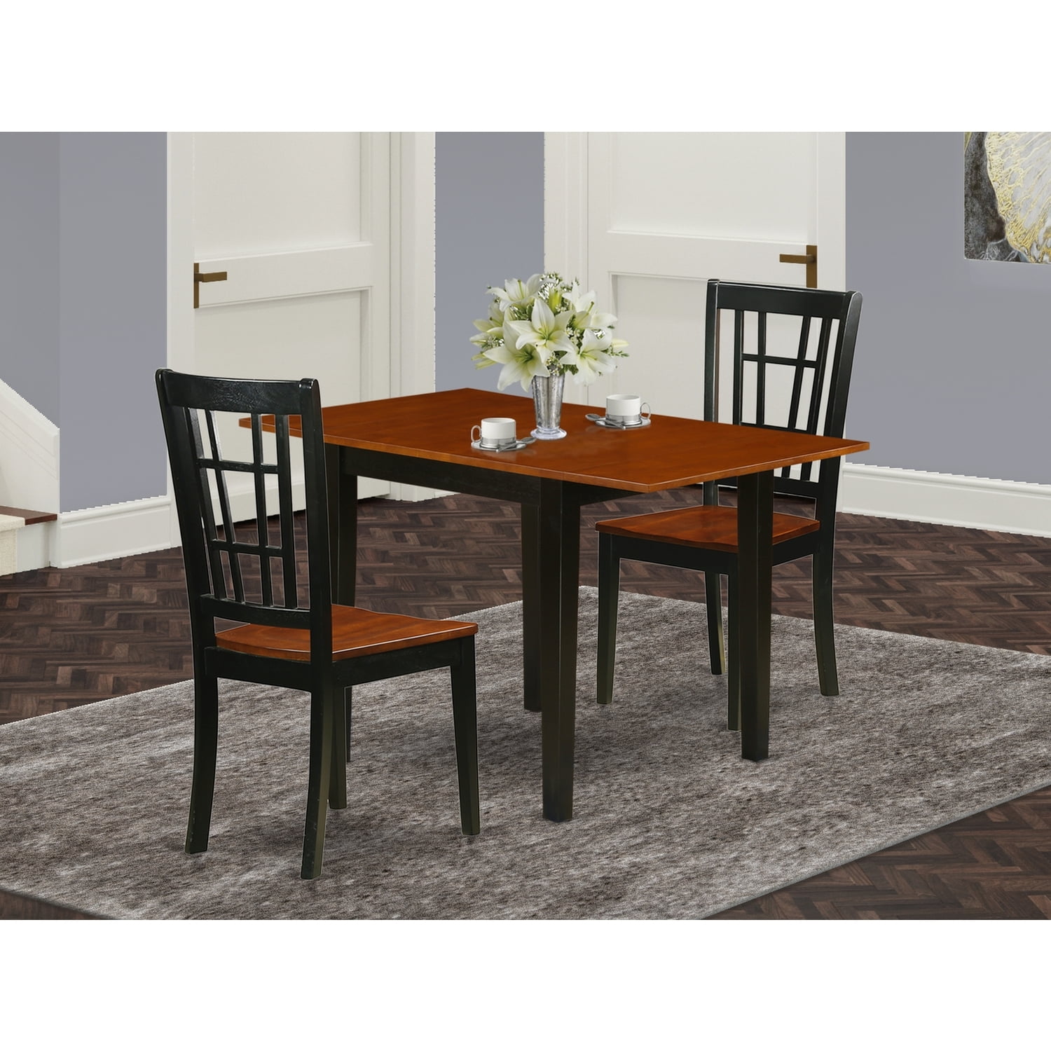 HomeStock Zen Zone 33 Piece Dining Set Contains a Rectangle Dining Room Table with Dropleaf and ...
