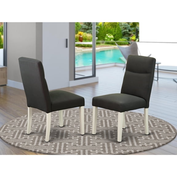 Parson Chair Linen Fabric Dark Grey Accent Chair Modern Living Room Seating