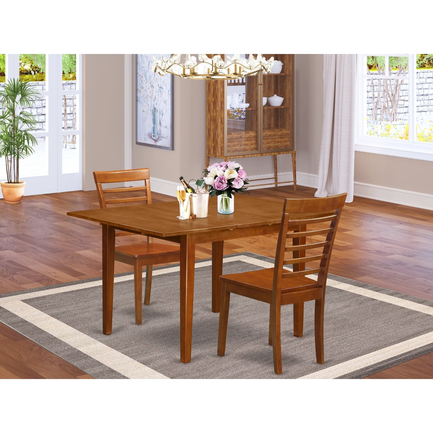 Small Set Dinette Set - Small Kitchen Table with 4 Chairs - Modern Dining Room ...